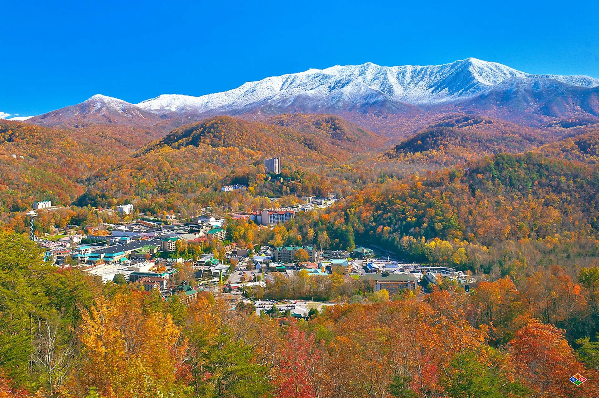 A view of Gatlinburg & Great Smoky Mountains, TN